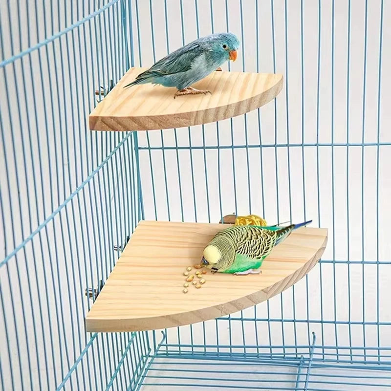 Wooden Bird Perch Platform Stand