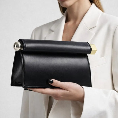 Luxury Fold-Over Chain Clutch Bag
