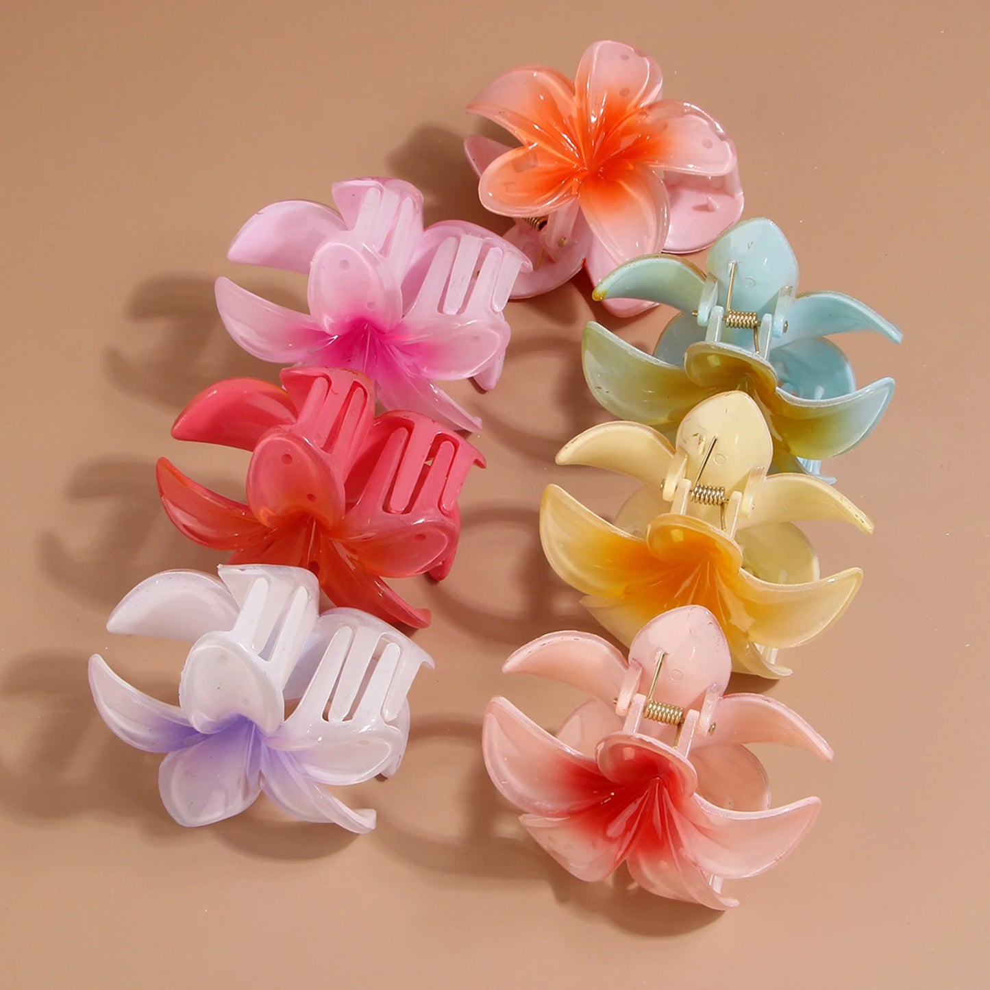 Hawaiian Gradient Flower Hair Claw Clip