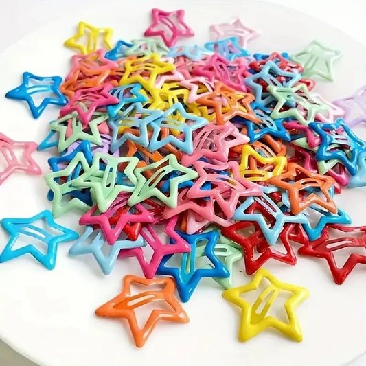 Colorful Star BB Hair Clips Set