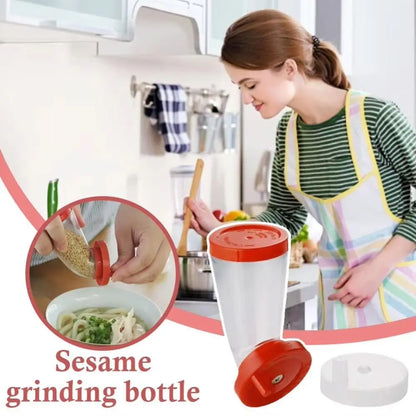 Hand-Rotated Sesame Seed Grinder with Storage Container