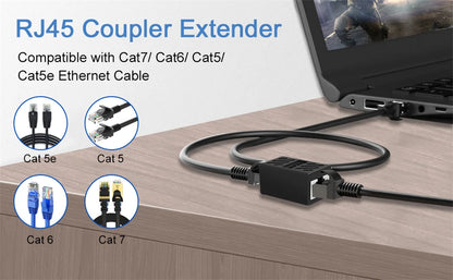 RJ45 Female to Female Ethernet Connector for Cat5e, Cat6 & Cat7 LAN Cables