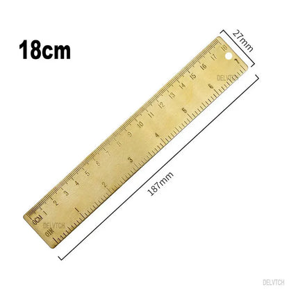 Vintage Brass Double Scale Straight Ruler