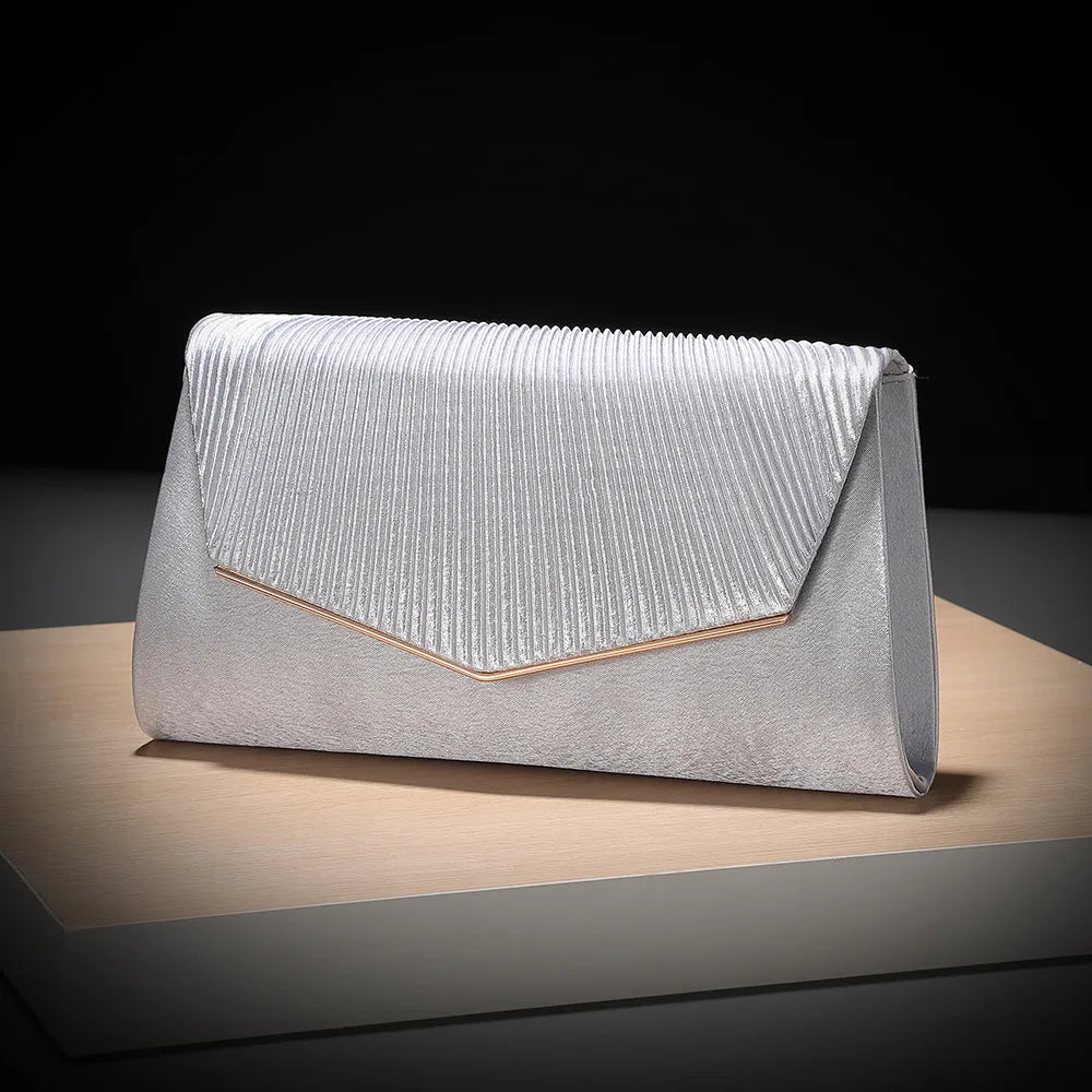 Pleated Evening Clutch Bag