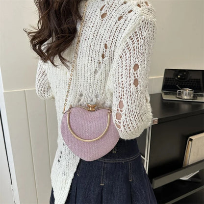 Heart Shape Evening Crossbody Bag