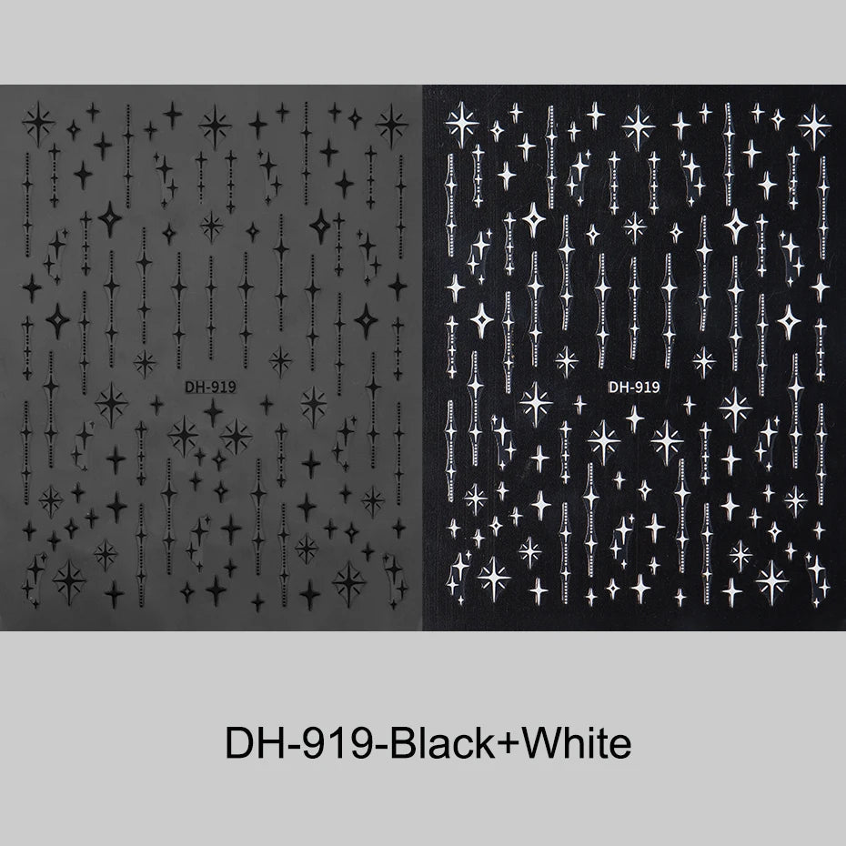 3D Laser Star Nail Art Stickers