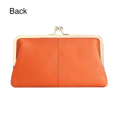 Genuine Leather Kiss Lock Wallet