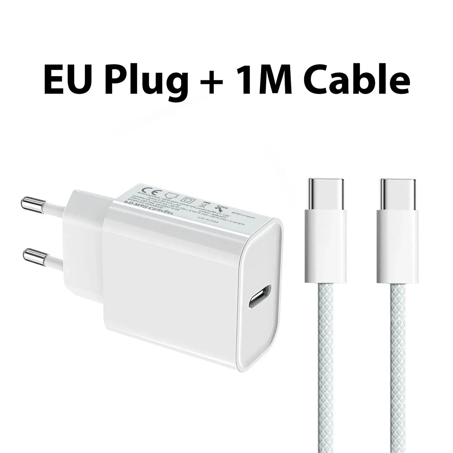 40W USB-C PD Fast Charger with USB-C Cable for iPhone