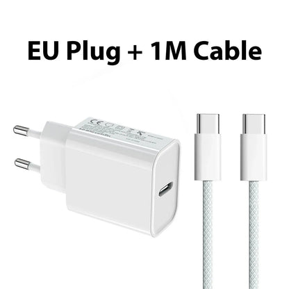 40W USB-C PD Fast Charger with USB-C Cable for iPhone