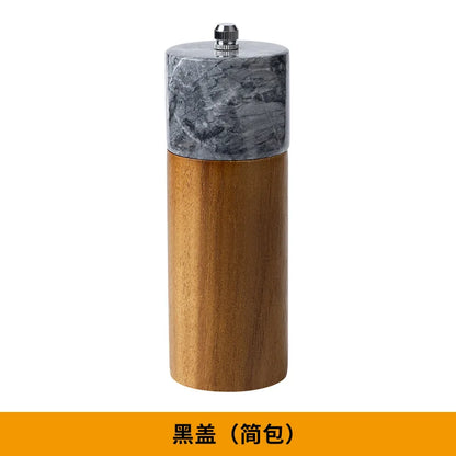 Marble & Acacia Wood Pepper Grinder