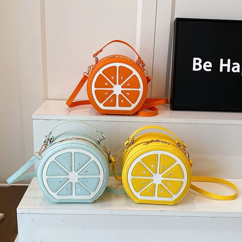 Citrus Slice Round Crossbody Bag