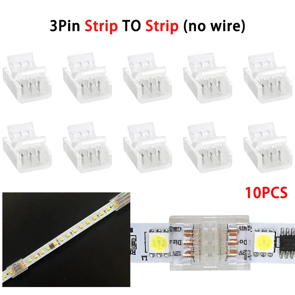 10mm Transparent LED Corner Connectors