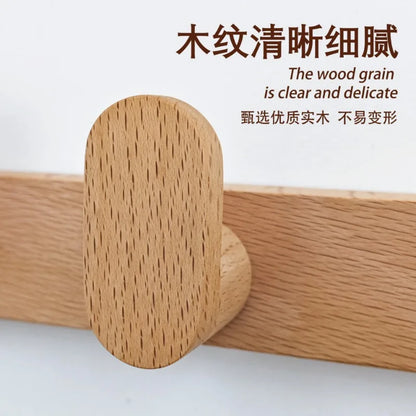 Nordic Solid Wood Wall Hook Rack