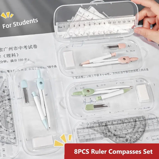 Transparent Geometry Ruler Set