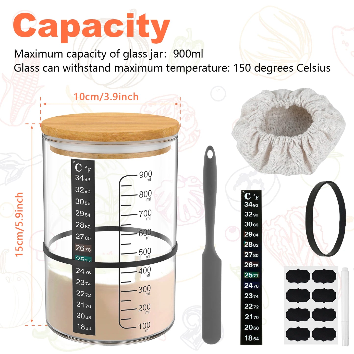 Sourdough Starter Jar Kit with Fermentation Accessories