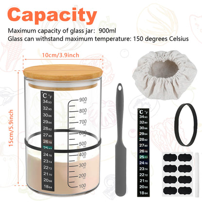 Sourdough Starter Jar Kit with Fermentation Accessories