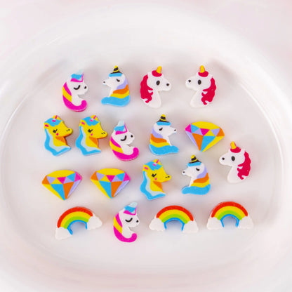 Mini Cartoon Eraser Set – Fruit, Animal & Heart Capsule Collection