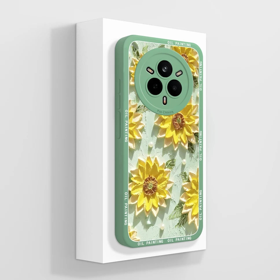 Cute Floral Silicone Case for Realme 14 Pro Series
