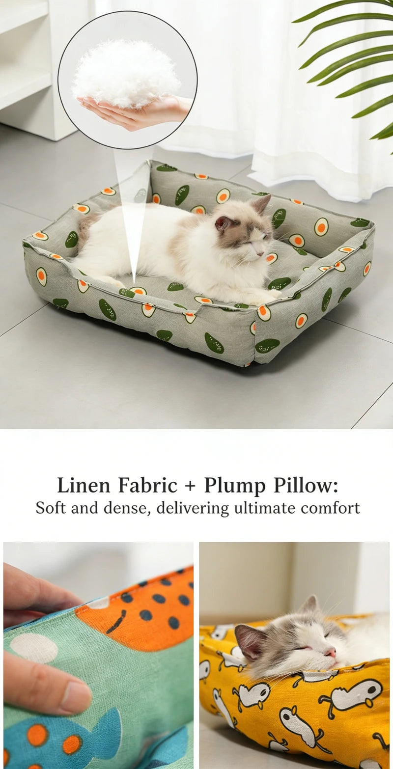 Linen Cooling Pet Sofa Bed