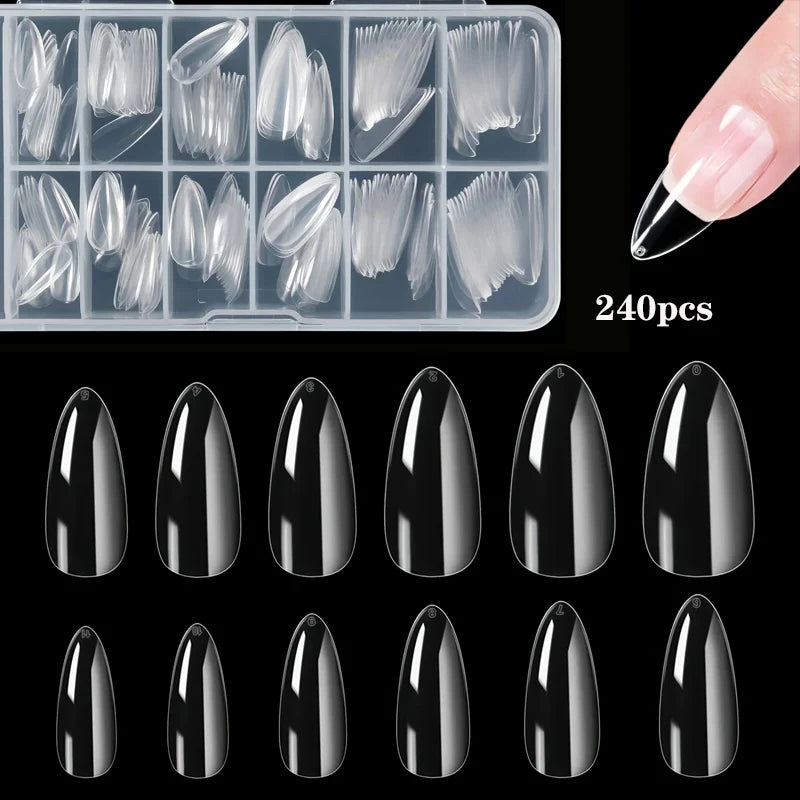 Almond False Nail Tips Set