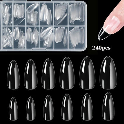 Almond False Nail Tips Set