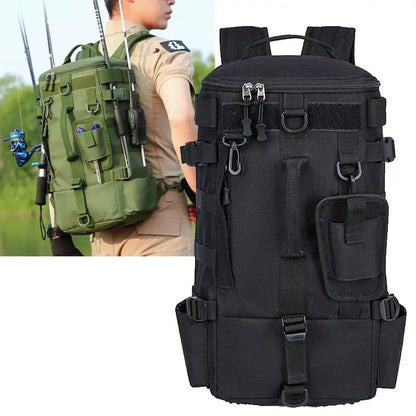 Tactical Fishing Backpack with Rod Holders