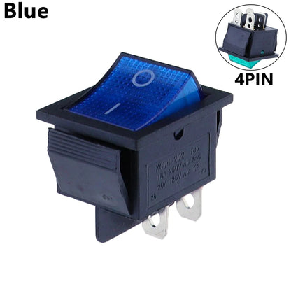 KCD4 Illuminated 4-Pin Rocker Power Switch