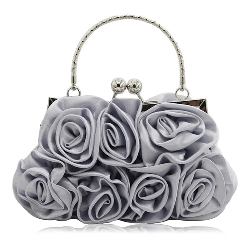 Rose Flower Evening Clutch Bag