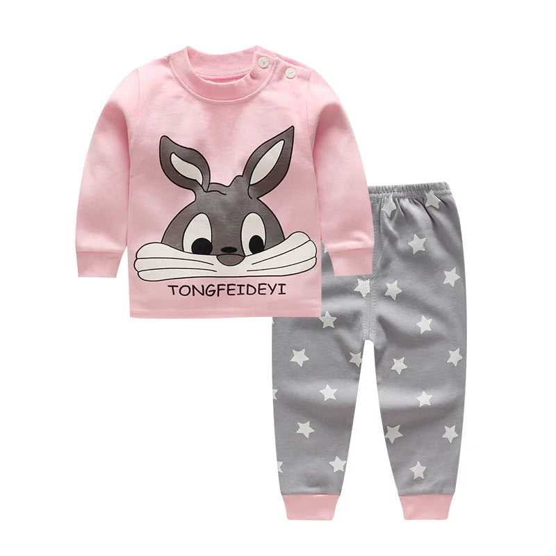 Disney Cartoon Baby 2Pcs Winnie Pooh Long Sleeved Pyjamas