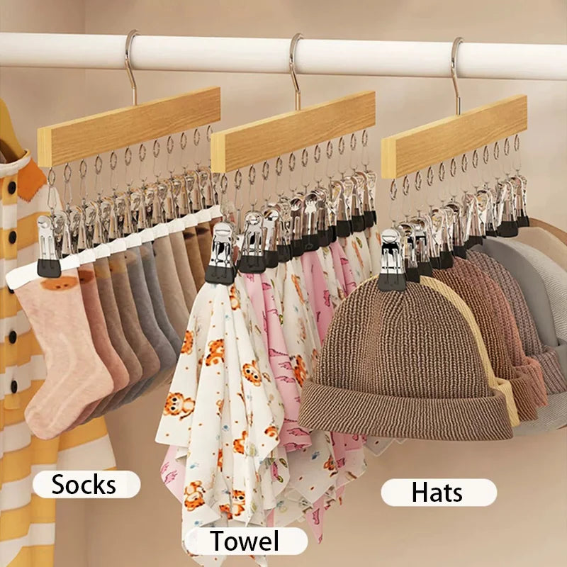 6 or 10 Clip Closet Storage Hanger