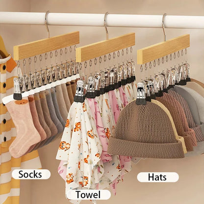 6 or 10 Clip Closet Storage Hanger
