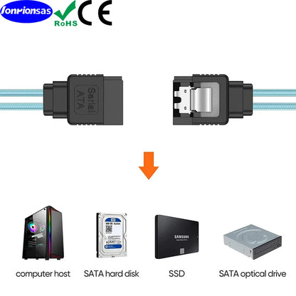 SATA III 12Gbps Data Cable with Locking Latch