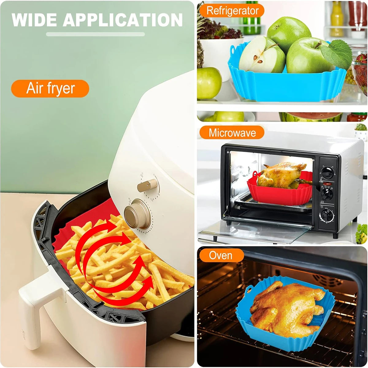Reusable Silicone Air Fryer Basket Liner