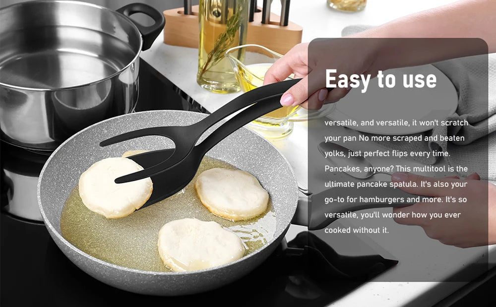 2-in-1 Grip & Flip Spatula Tongs