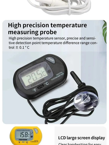 Waterproof LCD Fish Tank & Reptile Habitat Thermometer
