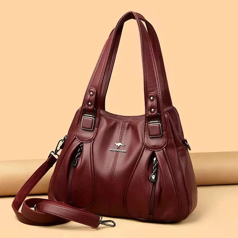 Large Capacity Women’s Leather Tote Handbag