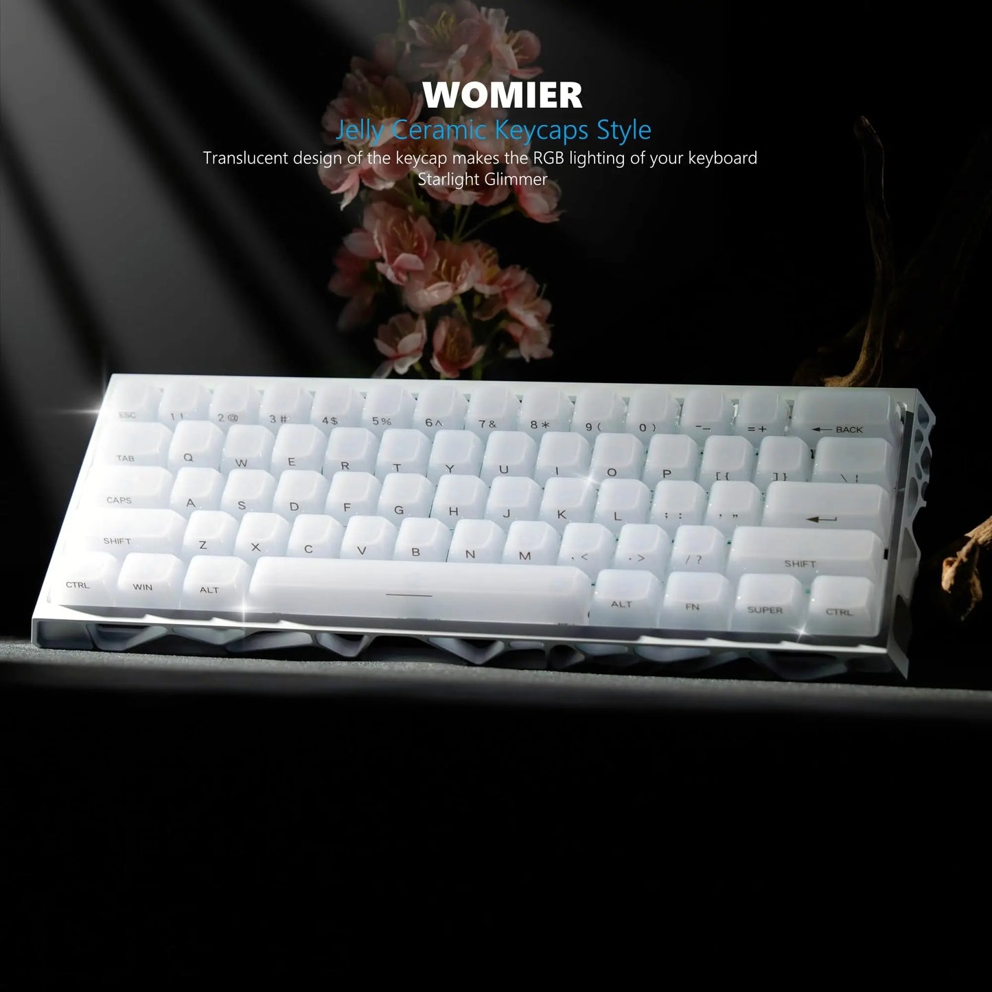 Creamy White Transparent RGB Keycap Set
