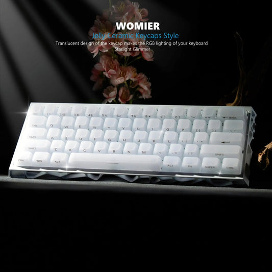 Creamy White Transparent RGB Keycap Set