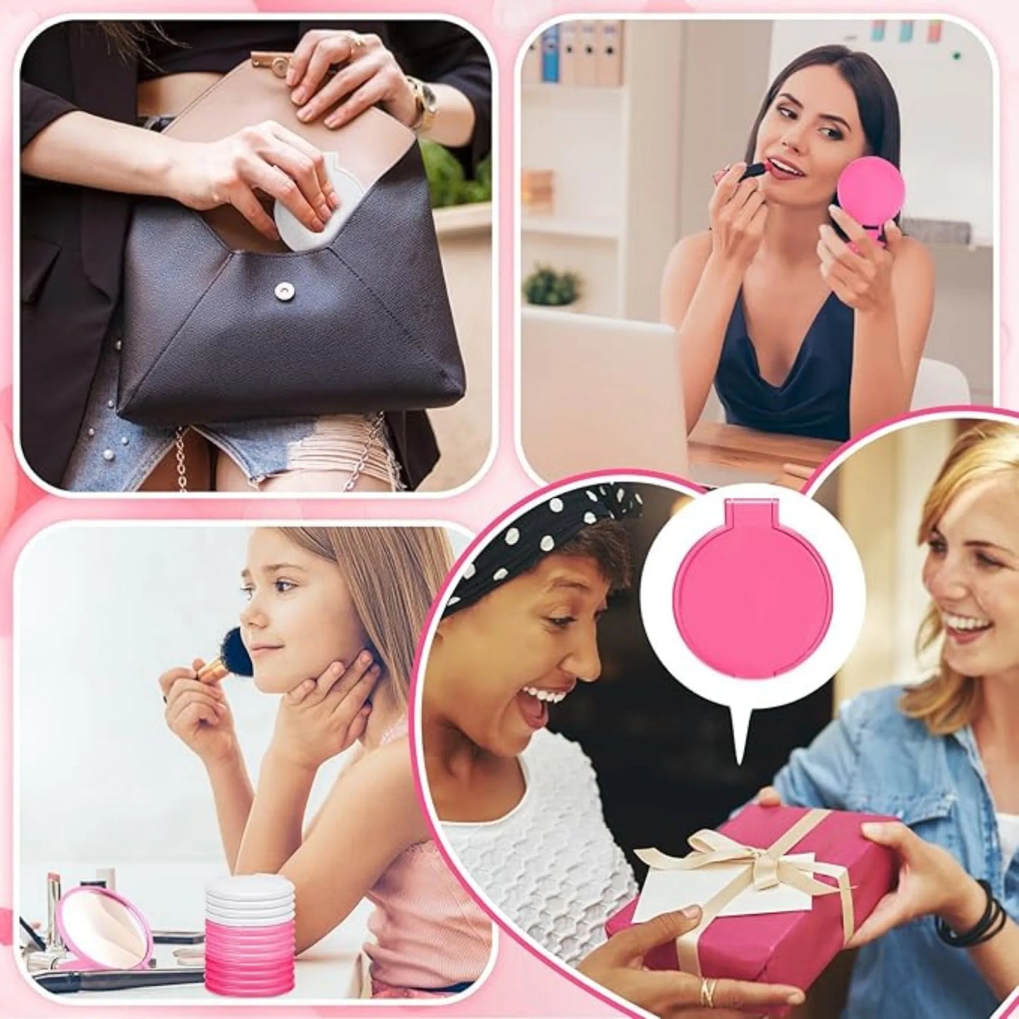Mini Foldable Round Makeup Mirror