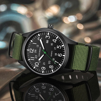 Men's Military Sports Quartz Watch with Nylon Strap