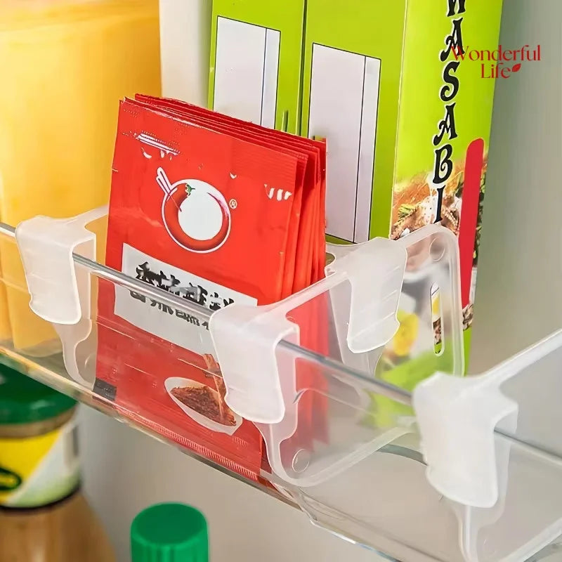 Adjustable Refrigerator Storage Divider Clips (6 or 8 Pieces)