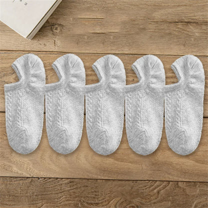 Men’s Cotton Low Cut Boat Socks 5 Pairs
