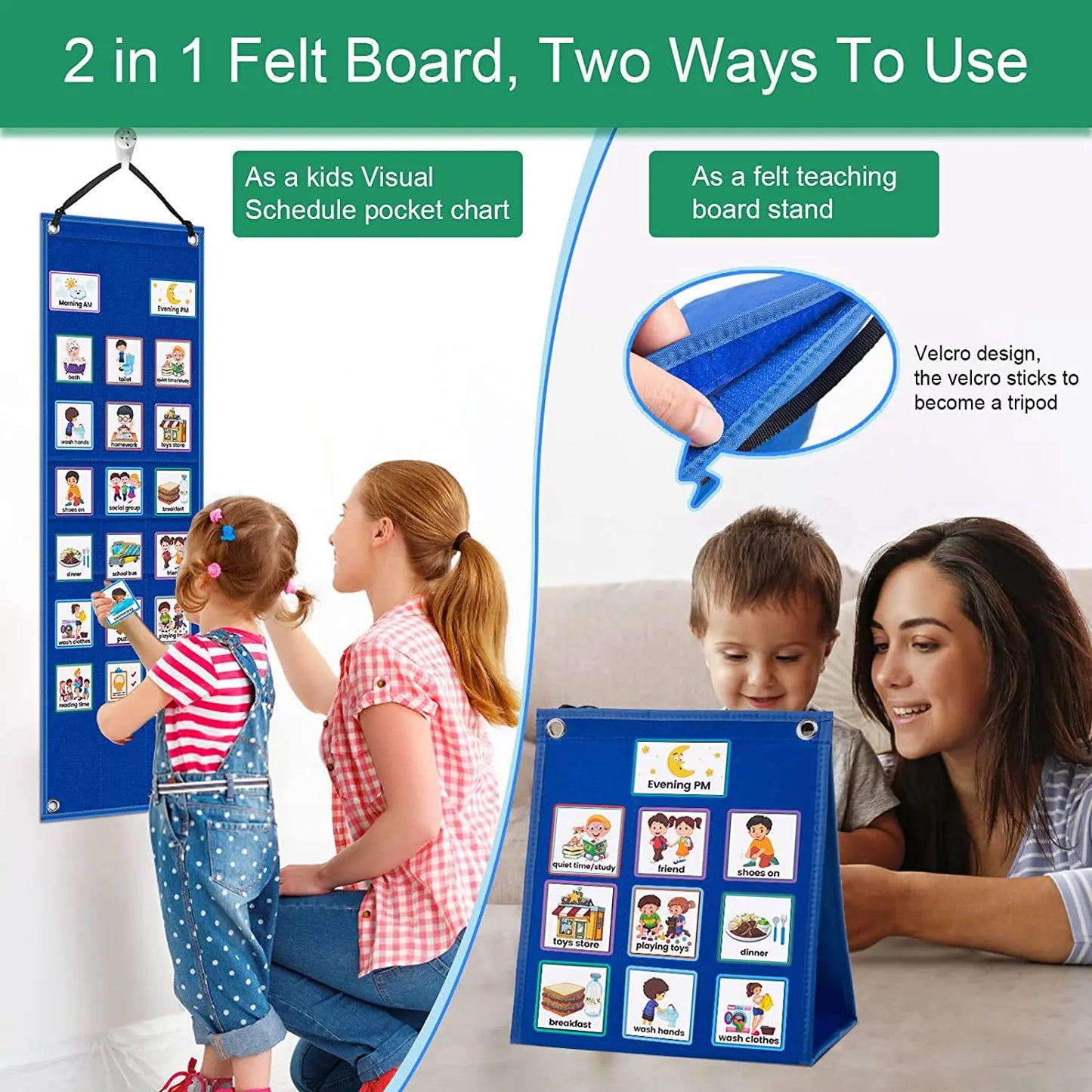 Kids Visual Daily Routine Chart with 70 Activity Cards