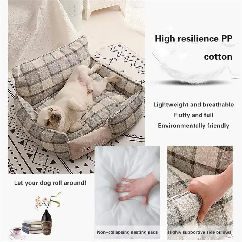 Orthopedic Pet Sofa Bed with Removable Cushion