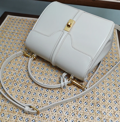 Genuine Split Leather Top Handle Satchel Bag