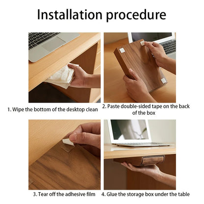Wooden Under-Desk Drawer Organizer