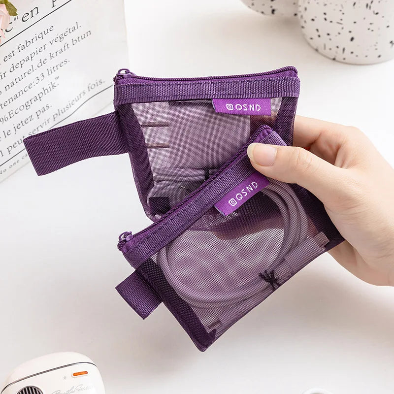 Transparent Mesh Storage Pouch Set