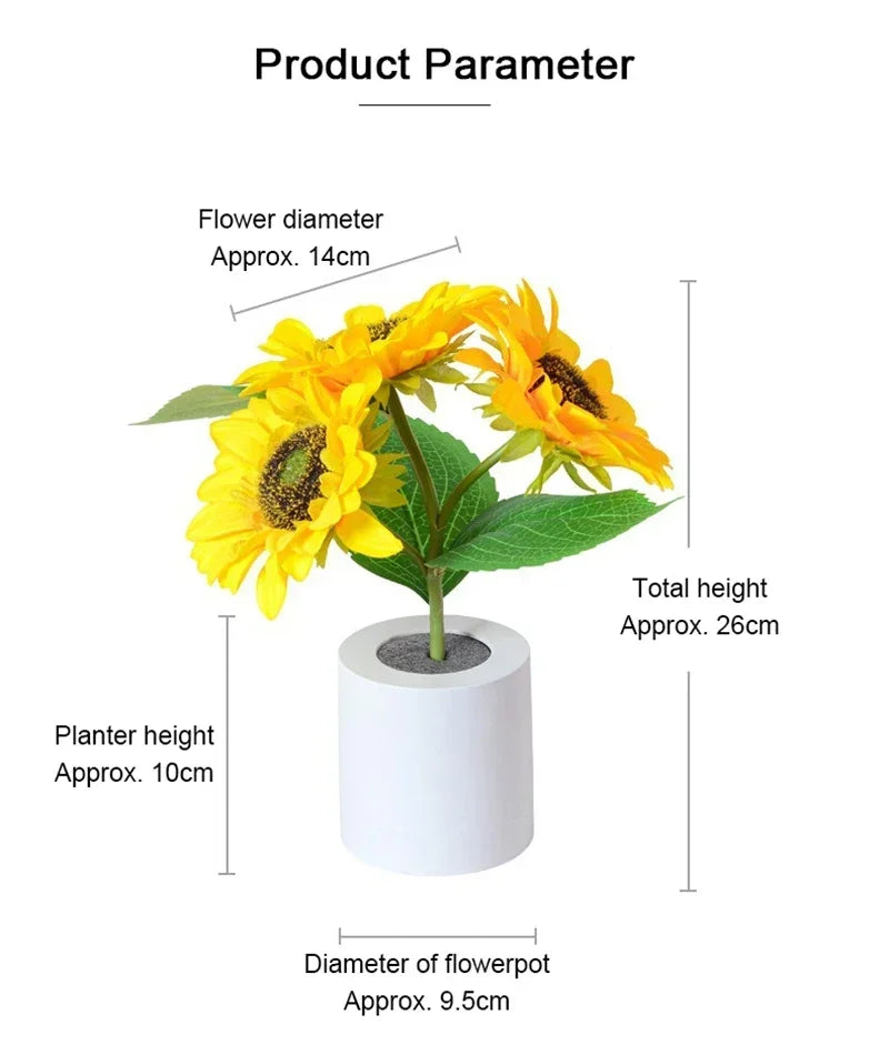 Rechargeable Sunflower LED Night Light