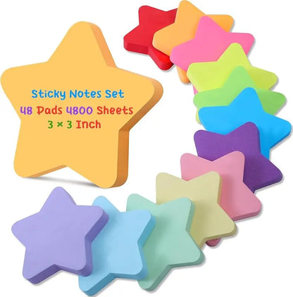 Colorful Star Sticky Notes Memo Pad Set