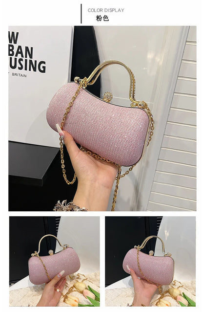 Crystal Studded Barrel Evening Bag